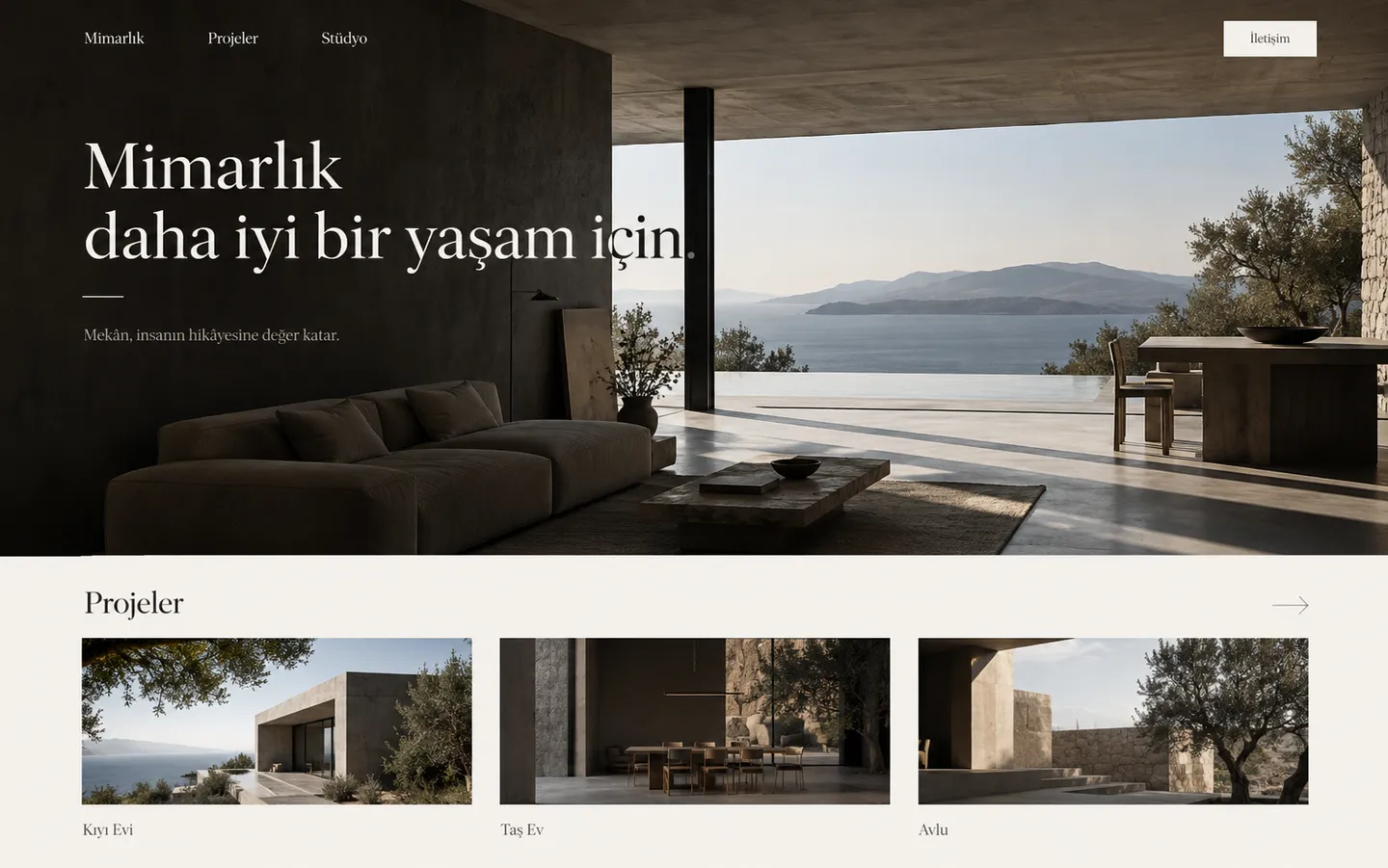 Mimar Sitesi 13 demo web sitesi arayüzü